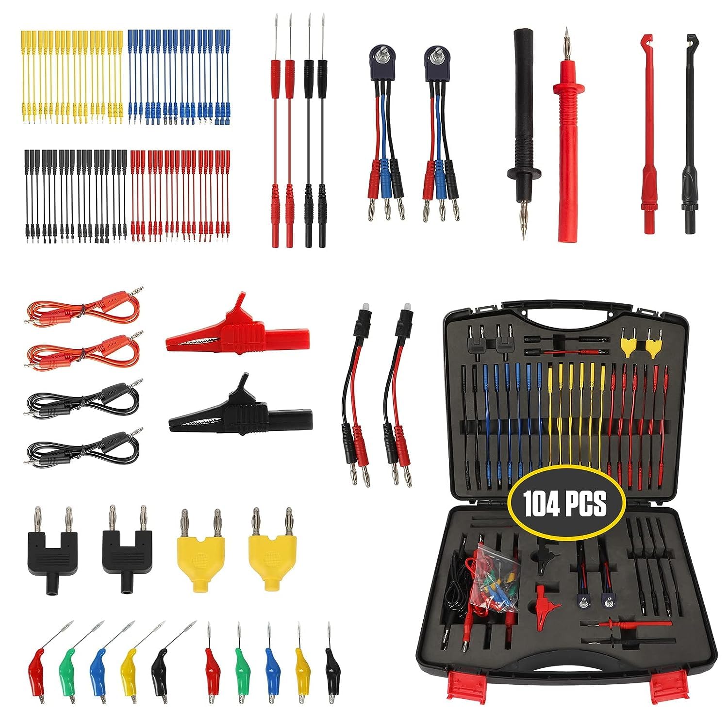 104PCS Automotive Circuit Test Leads Kit, Multimeter Terminal Test
