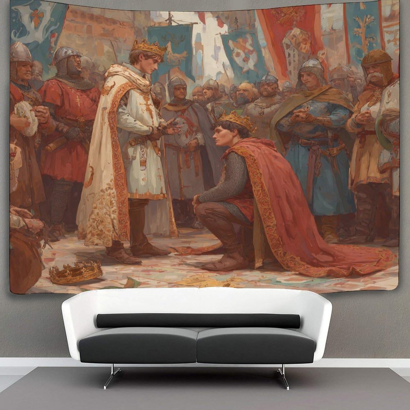 Kaiyun Style-1 Tapestry Medieval Representation Of Fealty Wall Hanging Tapestries For Bedroom Living Room Apartment Dorm Decorations Wall Art Decor 70Cmx100cm