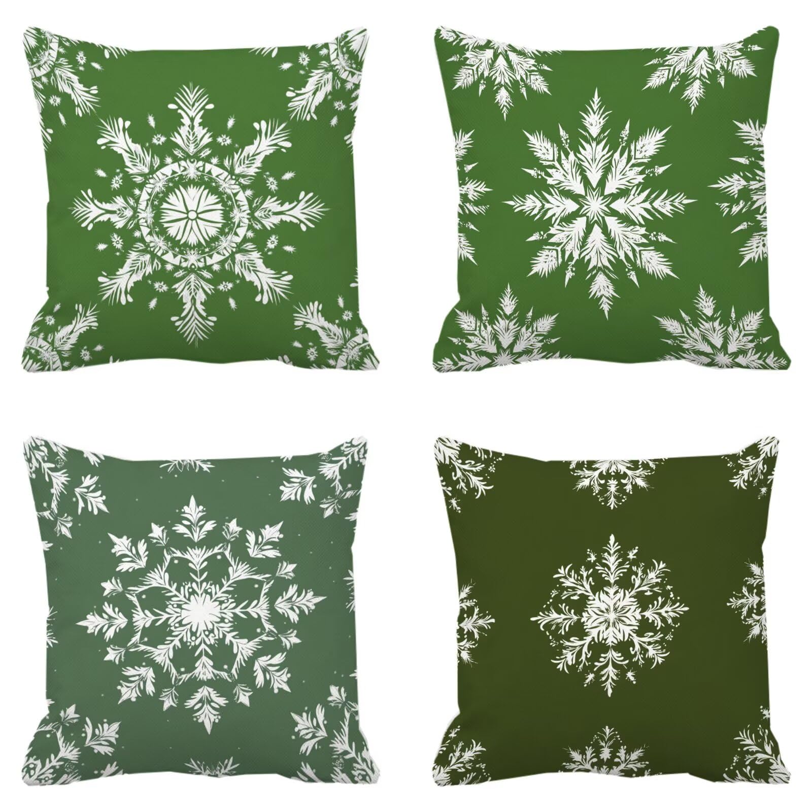 Taie oreiller housse coussin 65x65 cm vert sauge motif géométrique