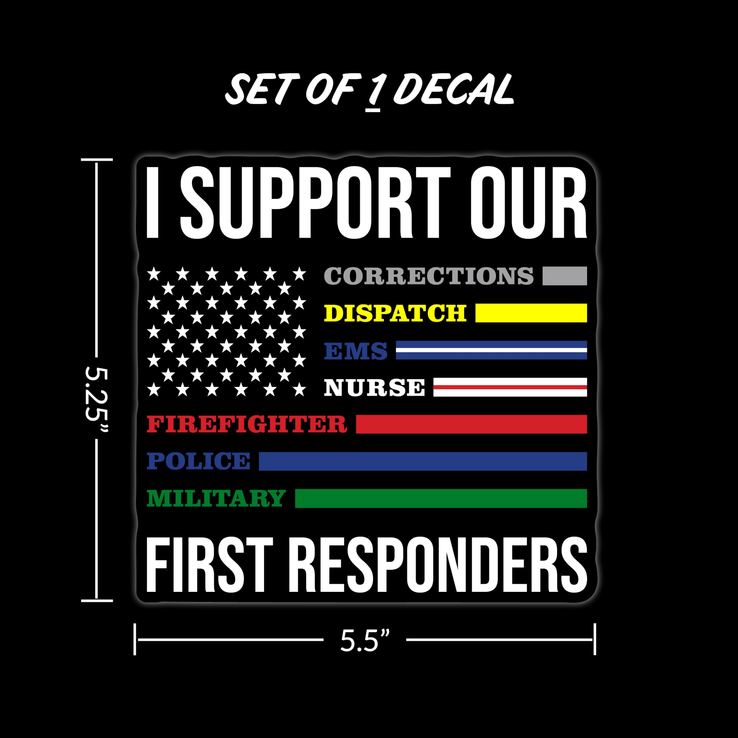 Amazon.com: I Support Our First Responders Flag Decal