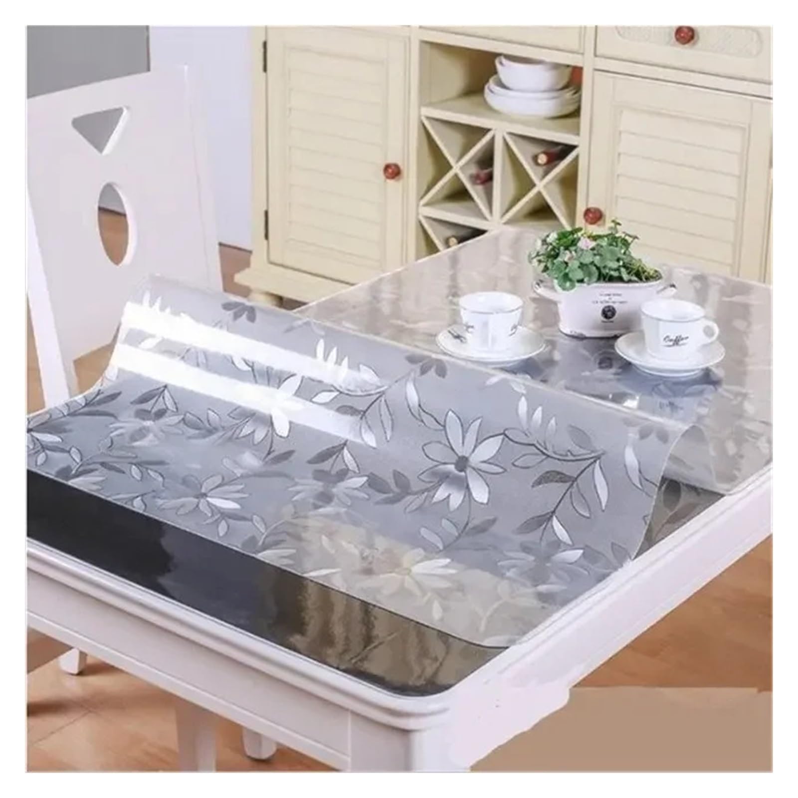 Tovaglia in PVC trasparente vetro panno morbido | Tovaglia Pad Impermeabile D'Water Cucina Modello Tovaglia(Cosmos 1.0 MM,60X100CM 23x39in)