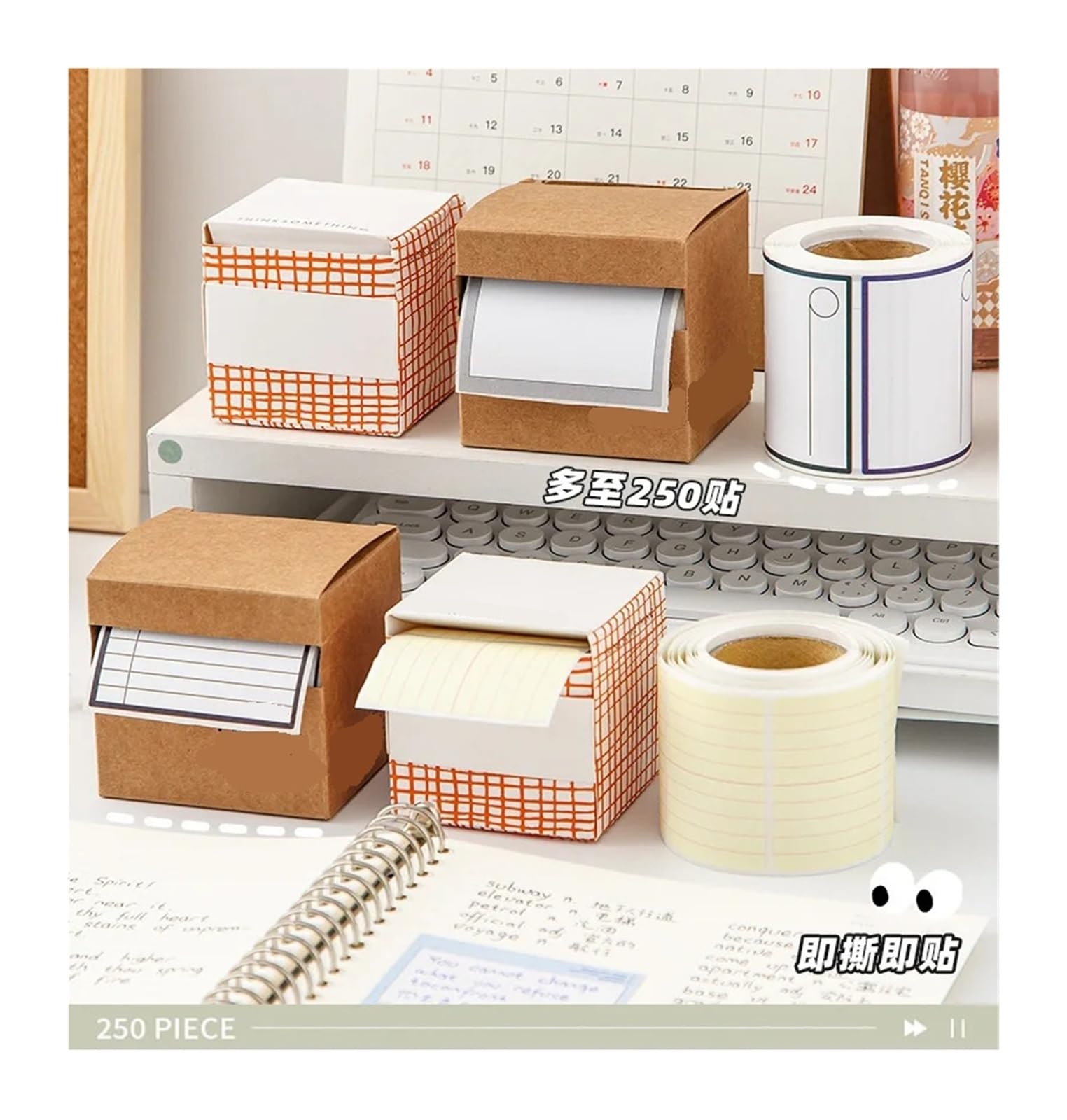 Haftnotizen in Box for Notieren – Memo-Aufkleber mit starker Haftung(Dark color)