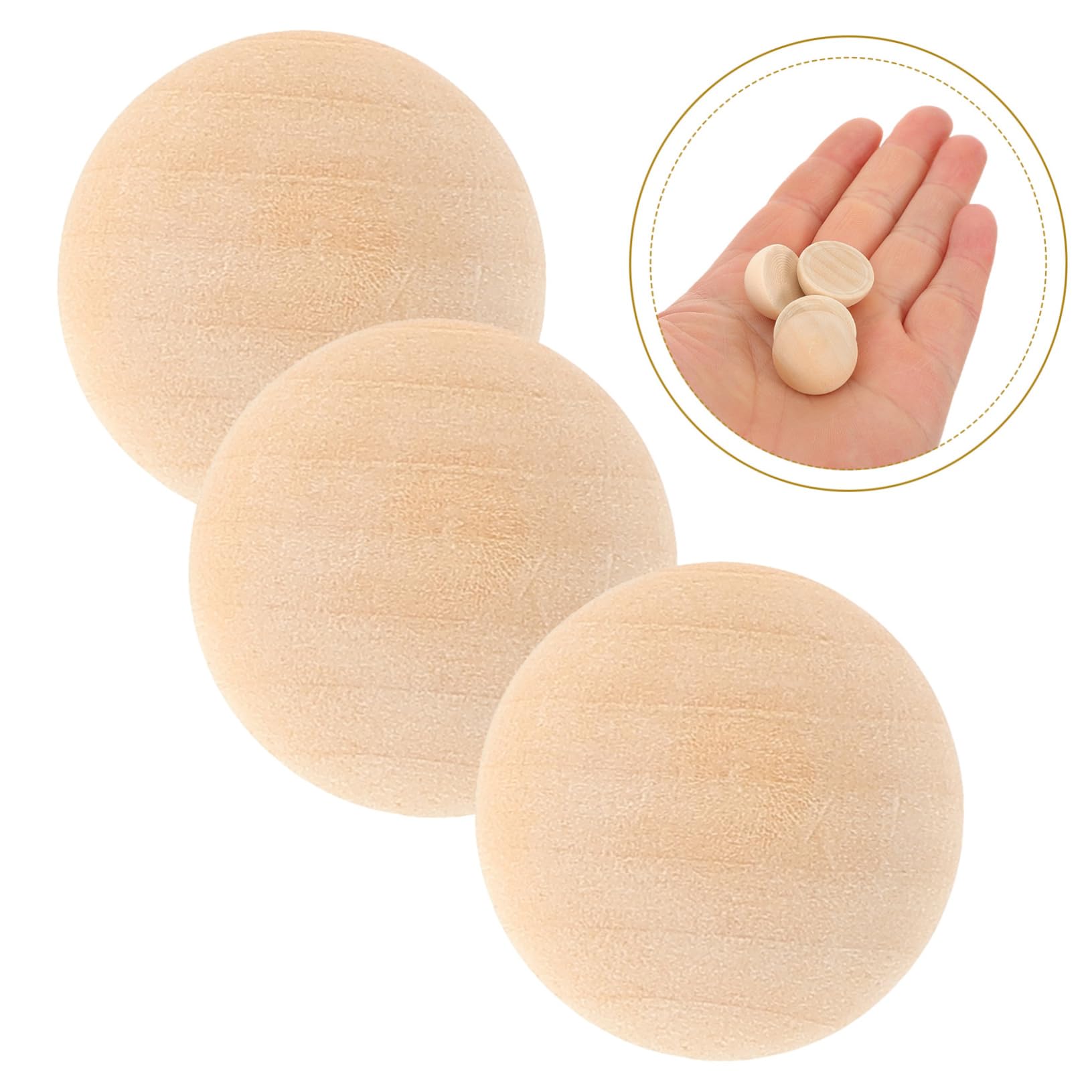 Lurrose 300pezzi Half Wooden Beads Unfinished Craft for Jewelry Making Natural Wood Hemisphere Beads for Bracelets Necklaces and Home Decor