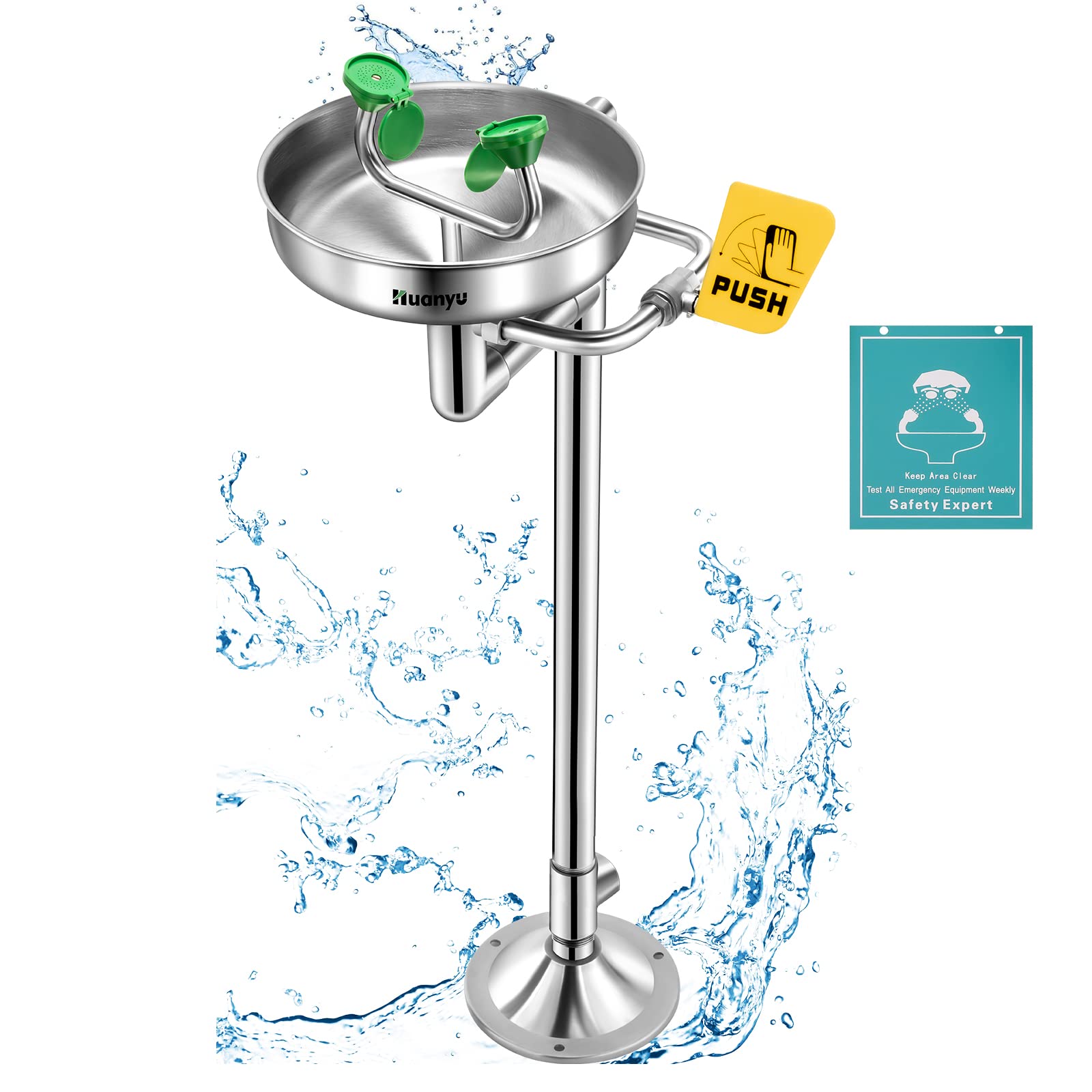 Huanyu Emergency Eye Wash Station Pedestal Mounted Eyewash Station