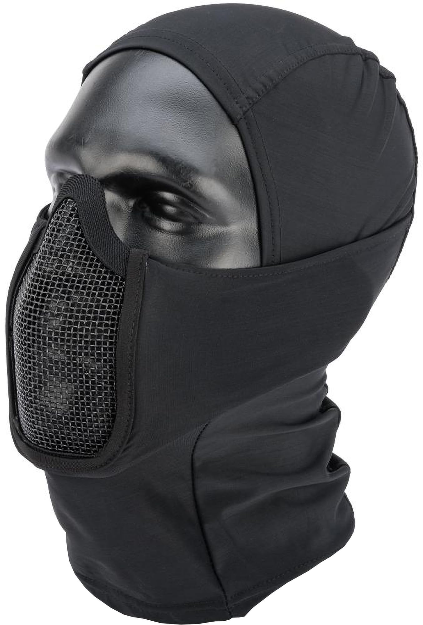 Evike Airsoft - Matrix Shadow Fighter Hood Headgear w/Mesh Mouth Protector (Color: Black)