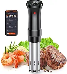 chefess Máquina Sous Vide Wi-Fi, Circulador de imersão de fogão Sous-Vide de 1100 Watts com receitas predefinidas no aplicativo, imersão térmica, aquecimento rápido com temporizador e melhor presente