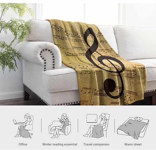 Miniatura 6 de Jekeno Manta musical de regalo para mujeres, hombres, niños, niñas, amantes de la música, cumpleaños, Navidad, día de San Valentín, decoración