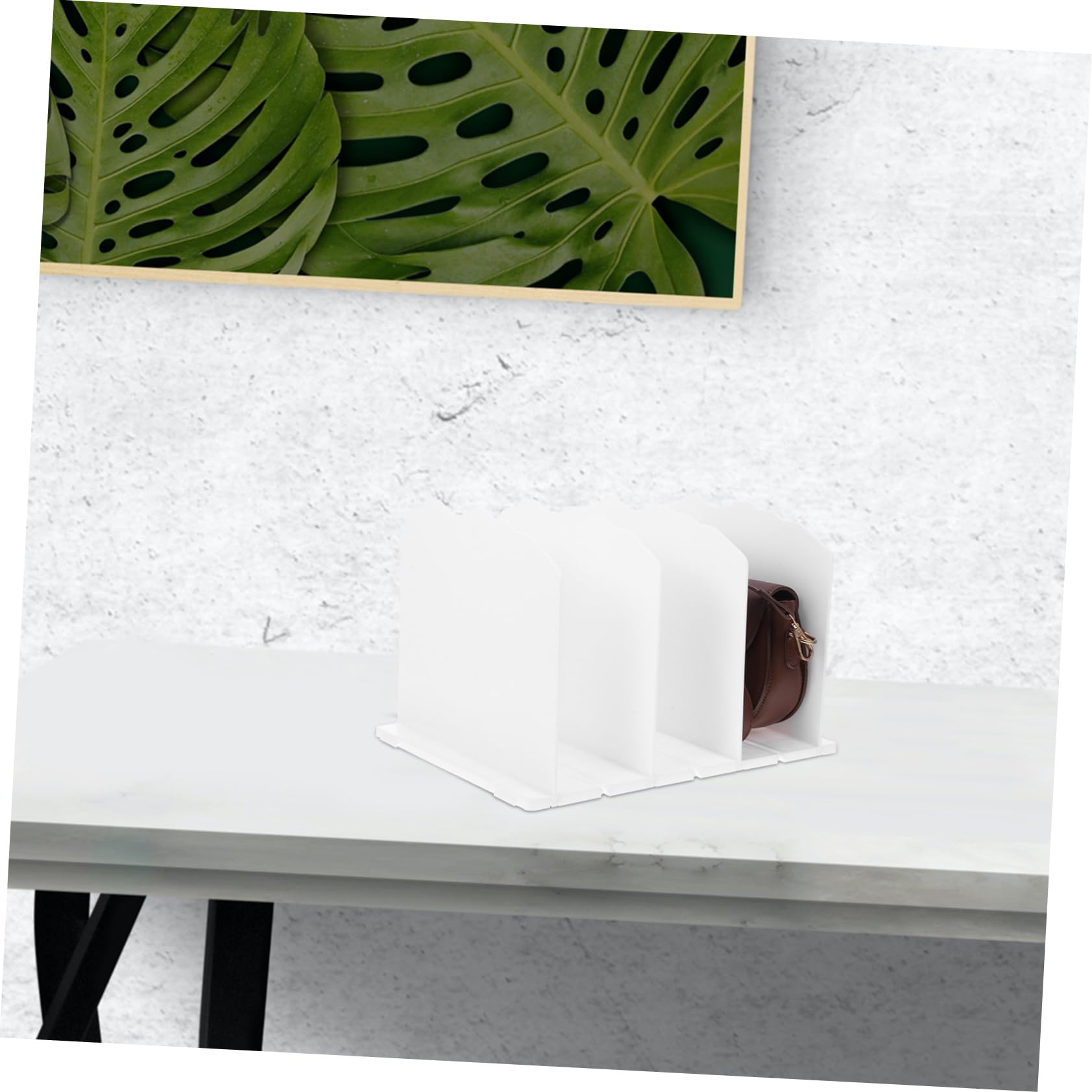 Amosfun Organizador de Armario para Bolsos, Estante para Guardar Bolsos Separadores Ajustables, Diseño Ondulado, Plástico Blanco, 2 Piezas