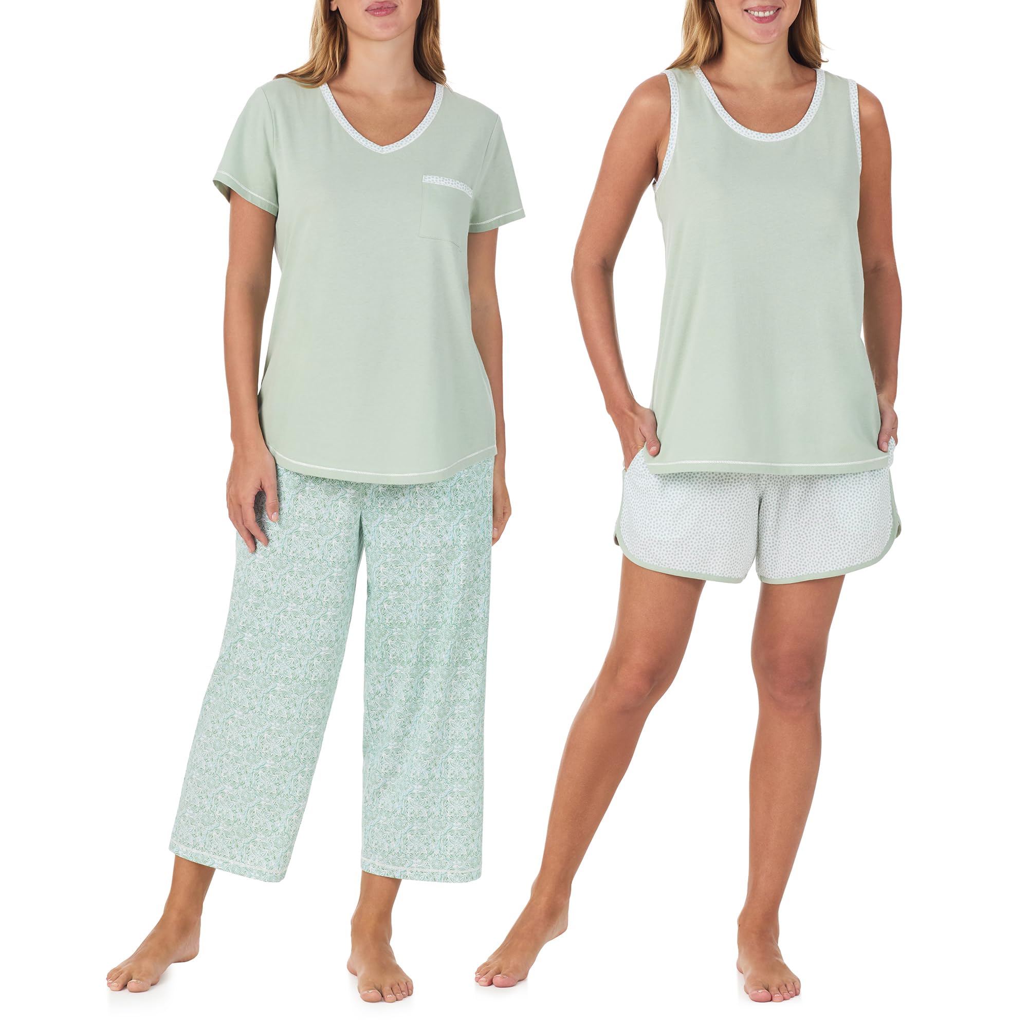 Carole Hochman Women's 4-Piece 100% Cotton Pajama Set