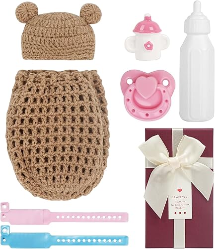 Miaio Ropa de muñecas de bebé Reborn de 7 pulgadas - Muñeca de bebé recién nacida a juego de accesorios de atuendo conjunto de regalo - E Miaio Ropa de muñecas de bebé Reborn de 7 pulgadas - Muñeca de bebé recién nacida a juego de accesorios de atuendo conjunto de regalo - E