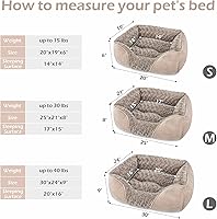 Vista 5 de INVENHO Cama para perros pequeños para perros medianos a grandes, rectangular, ortopédica, suave, relajante, duradera, con parte inferior