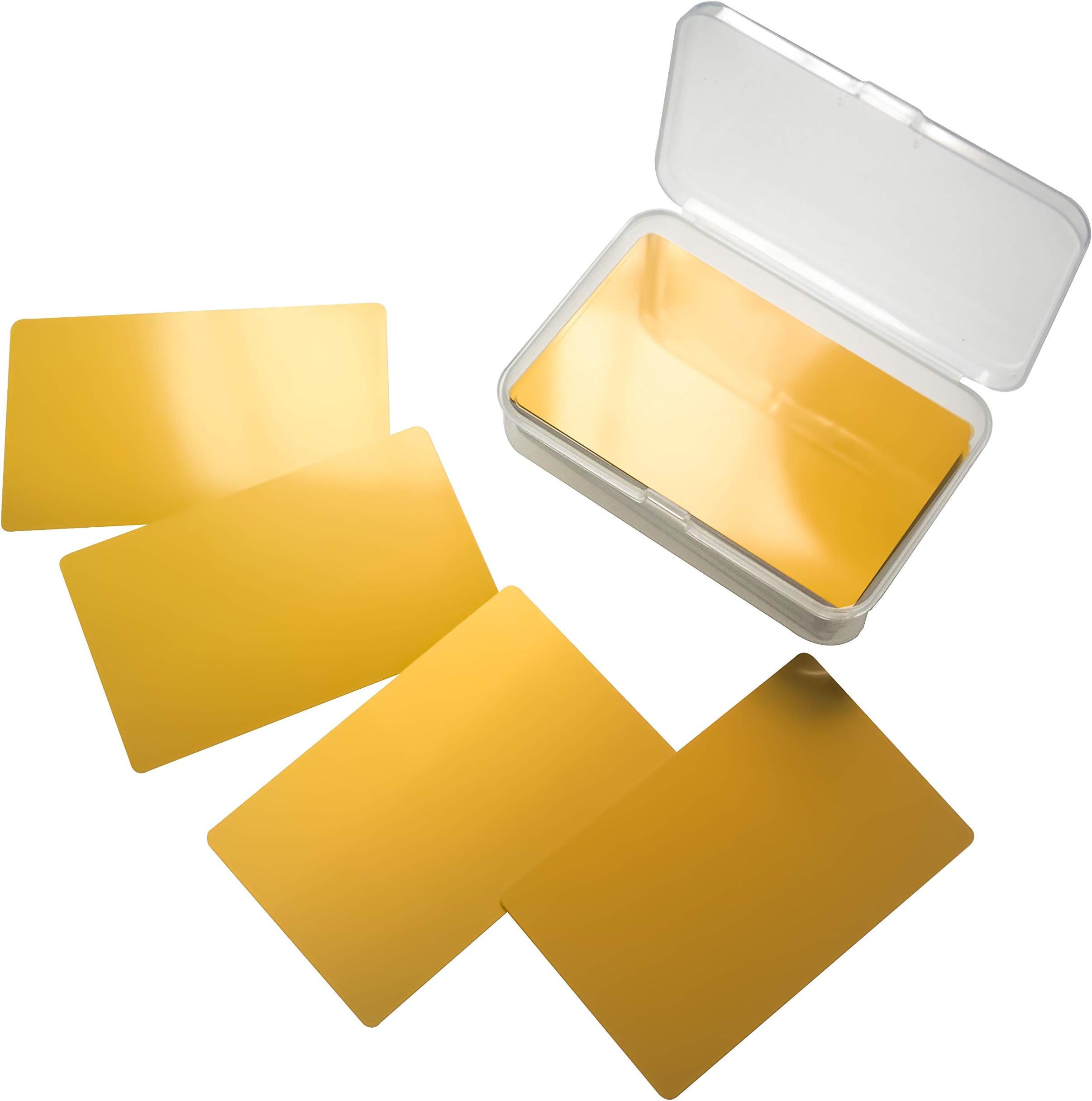 RXBC2011 100 Blank Metal Business Cards Laser Engraving Aluminum Gold