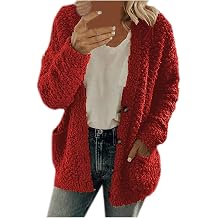 Fleece Coats for Women UK Warm Winter Sherpa Fleece Jacket Soft Fluffy Fur Coat Hooded Trench Coat Zip Up Casual Solid Color Sweater Overcoat Outerwear