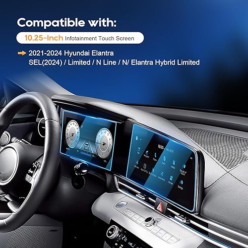 Miniatura 3 de LFOTPP Protector de pantalla de navegación de automóvil para H*yundai Elantra 2021+ vidrio templado dureza 9H para automóvil, pantalla estérea,