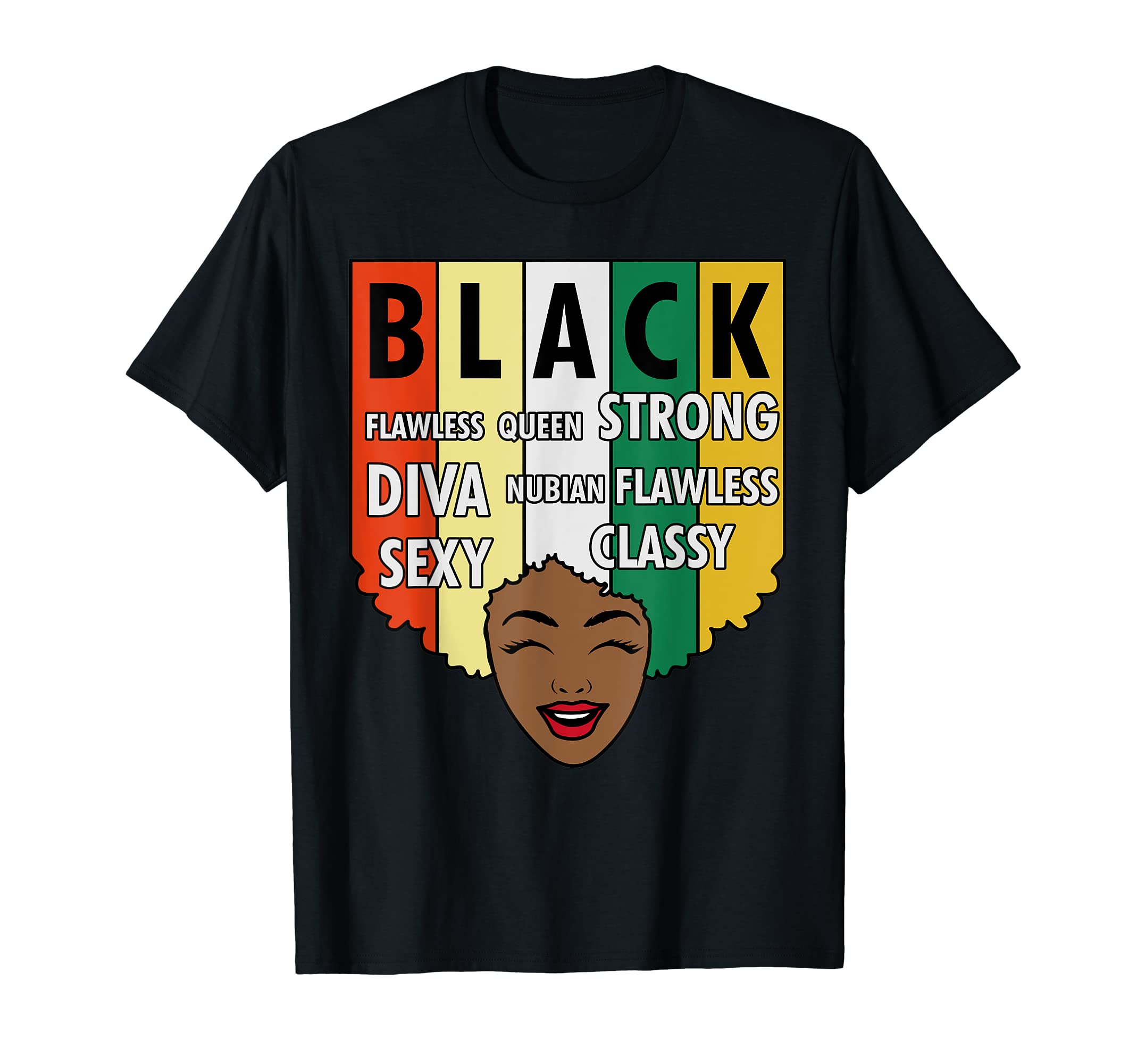 Black Strong Queen Diva Classy Flawless Black History Month T-Shirt