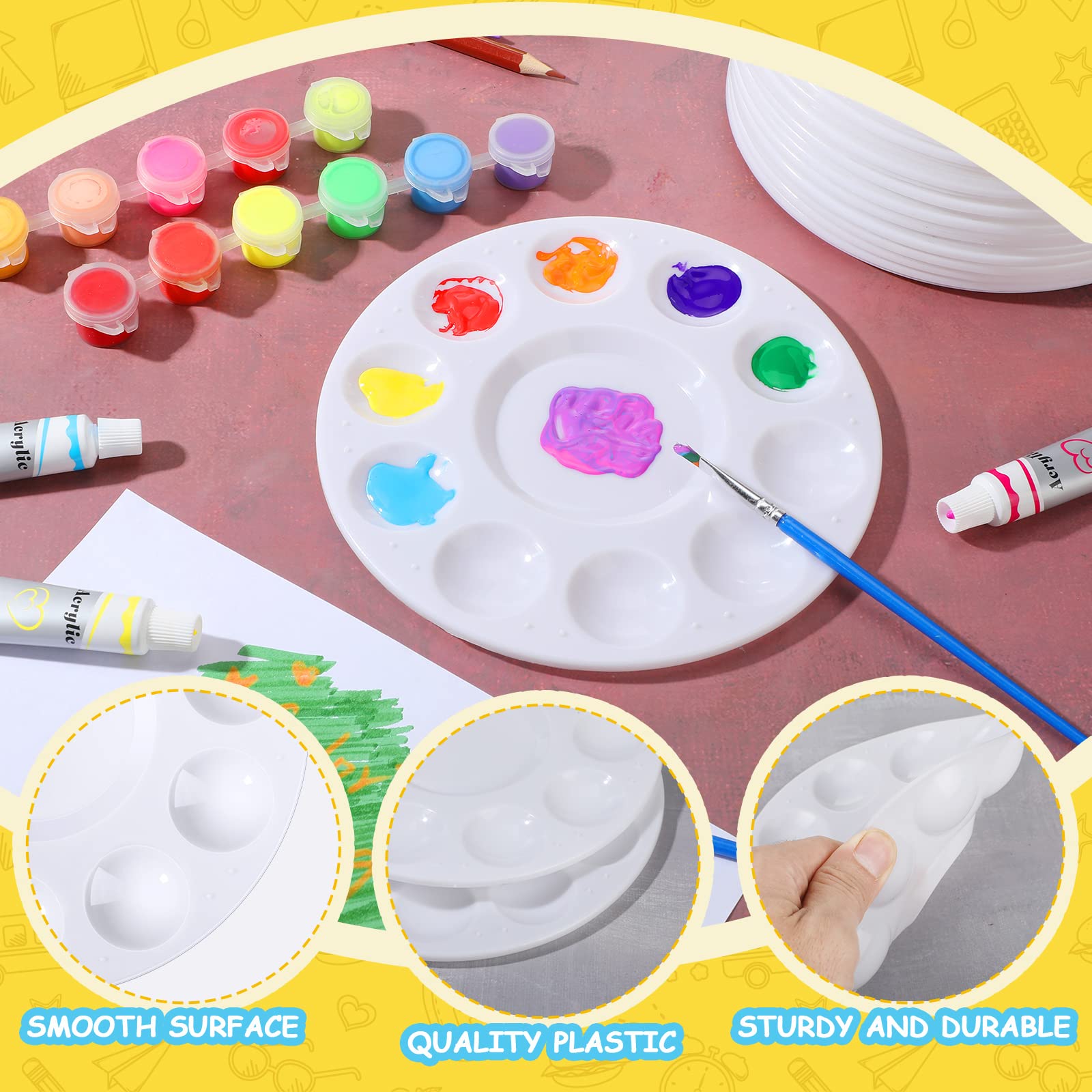 200 Pack Back to School Paint Palettes Bulk 6.7 Inch Paint Trays 10 Wells — Amazon image 7