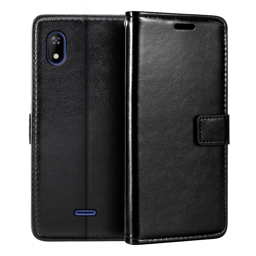 for Moxee M2160 Case, Premium PU Leather Magnetic Flip Case Cover with Card Holder and Kickstand for Moxee M2160 (”) Black