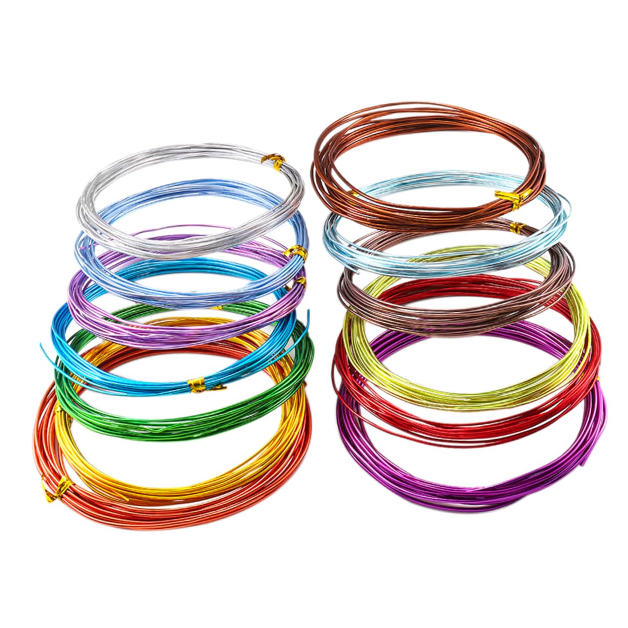 LIFKOME 12rollos Alambre De Aluminio Trenzado Flexible Para Manualidades y Joyería Para Tejer y Crear Bisutería De Colores