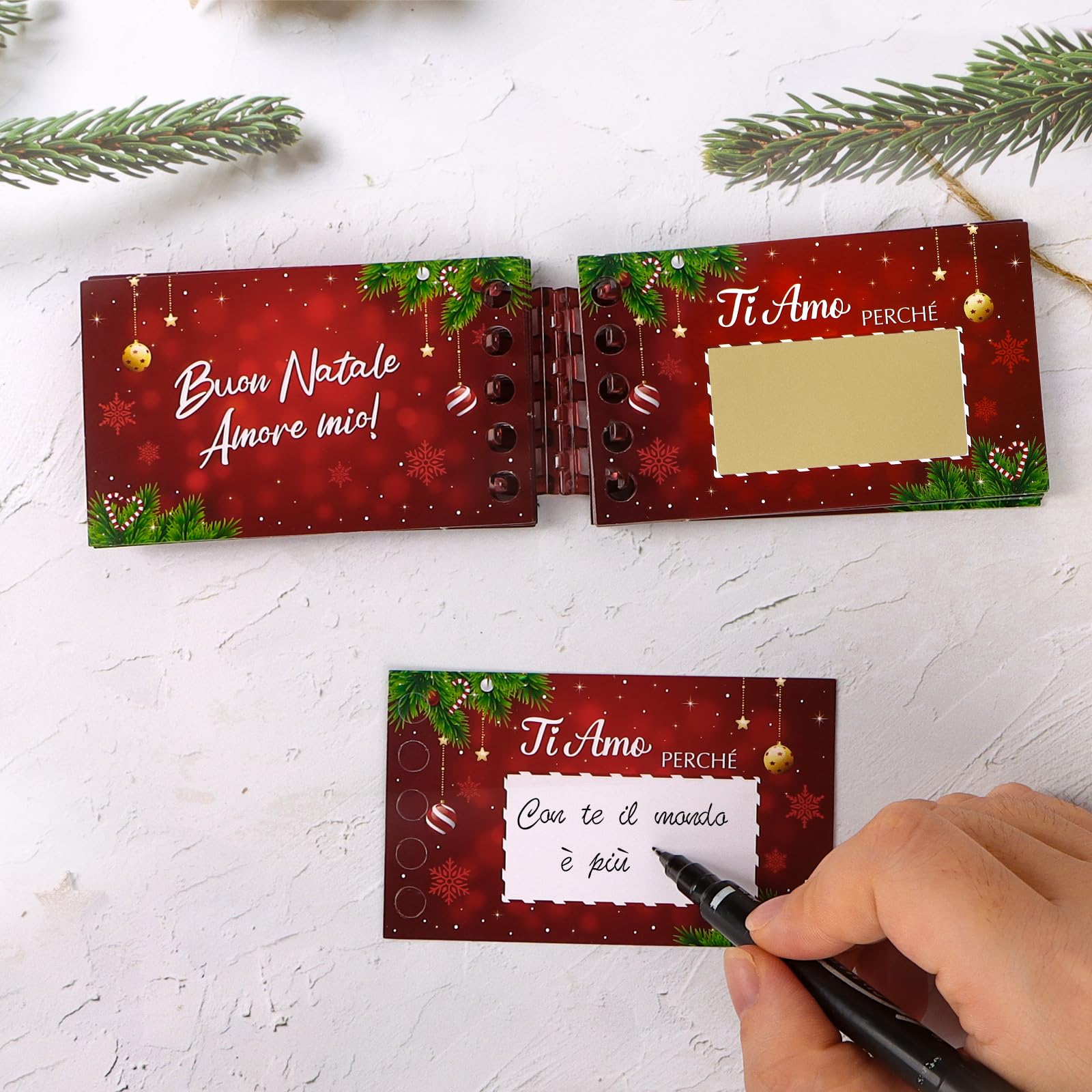Bigliettini Calendario Avvento Natale D’Amore Scritta Ti Amo Perché Regalo Anniversario per Lui Gratta E Vinci Buon Natale Personalizzato Fidanzati Matrimonio DIY Natalizio