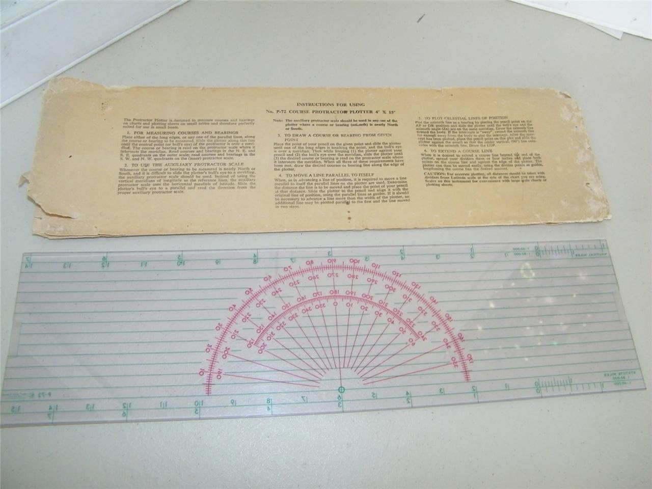 Amazon.com: Vintage P 72 Course Protractor Plotter 4 X 15 Inches w ...