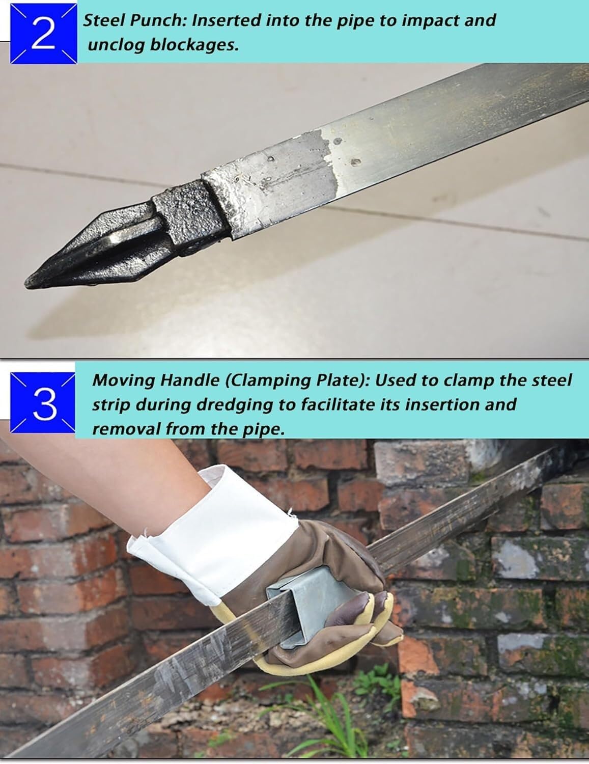 Wąż ze stali manganowej – regulowany uchwyt(L 10m W 4cm)