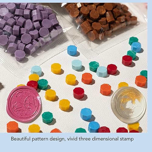 Miniatura 5 de MOUMOUTEN Cuentas de cera de sellado, kit de sellos de cera, 2 cajas de 15 colores para sello de cera, kit de sello de cera de letras para sellado