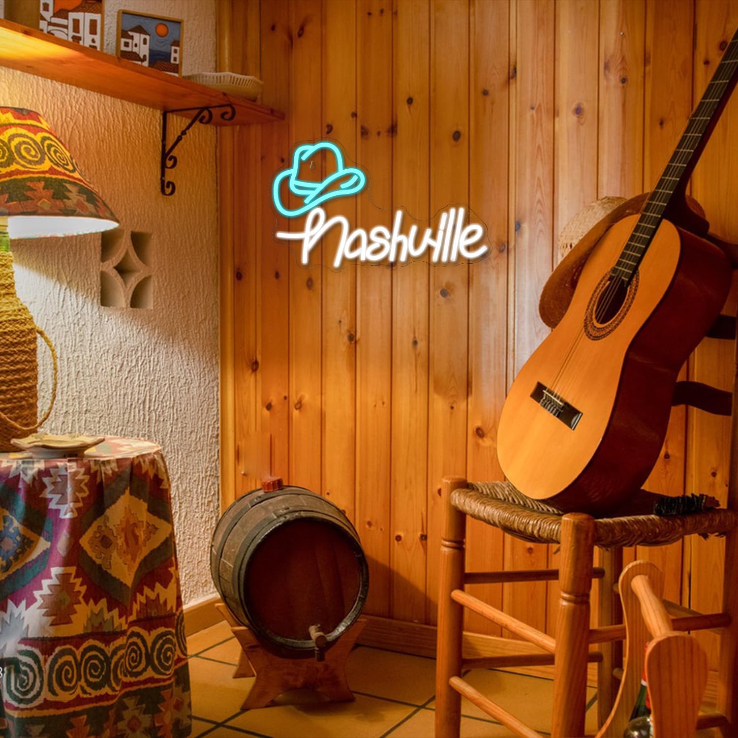 Cowboy Hat Neon Sign Nashville Sign Home of Country Neon Signs for Wall Decor Western Cowgirl Music City LED Lights Sign for Bedroom Party Hotel Bar Pub Wall Art Decoration(15.6'' * 9.4'')