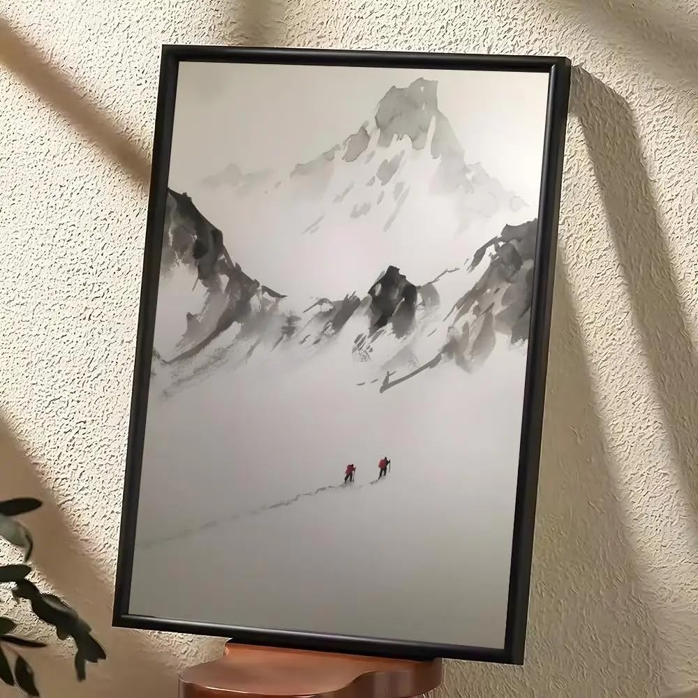 Toile paysage à l'encre décoration murale salon et chambre ambiance zen