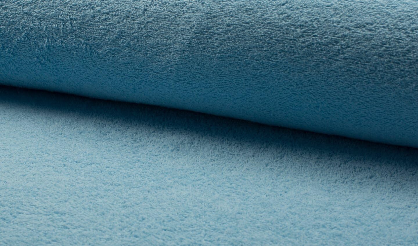 Double Sided Cotton Terry Towelling Fabric Material - Blue (Precut-1Mtr,150cmx100cm)