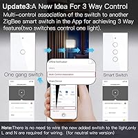 Vista 46 de MOES ZigBee Smart Touch Wall Light Switch,Requires Tuya ZigBee Hub,No Neutral Wire/N+L Wiring,No Capacitor,Smart Life Tuya 2/3 Way Remote Control