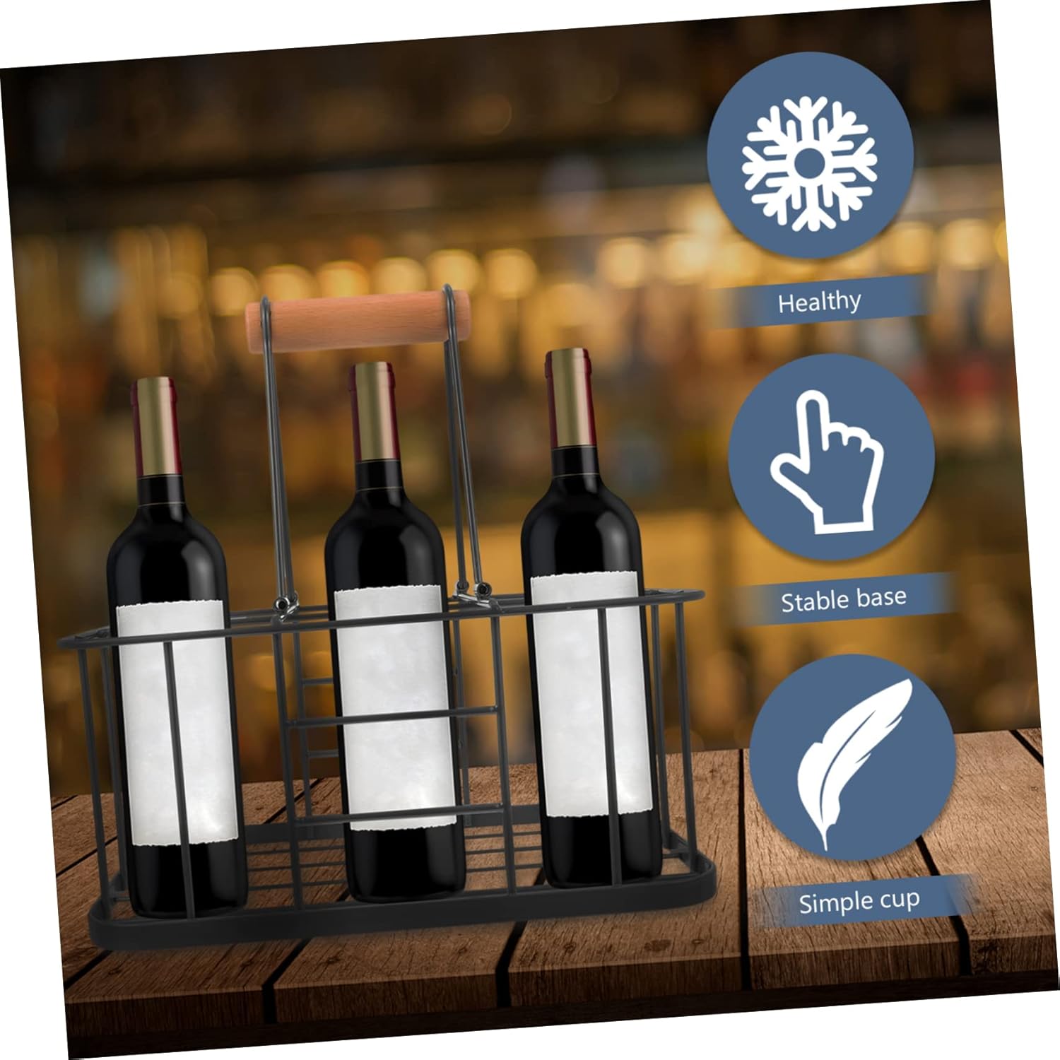 Sosoport 1Pc Hand Held Decorative Wine Rack Storage Holder for Bottles Versatile Display Stand for Wine and Seasoning Bottles for Bars and Home