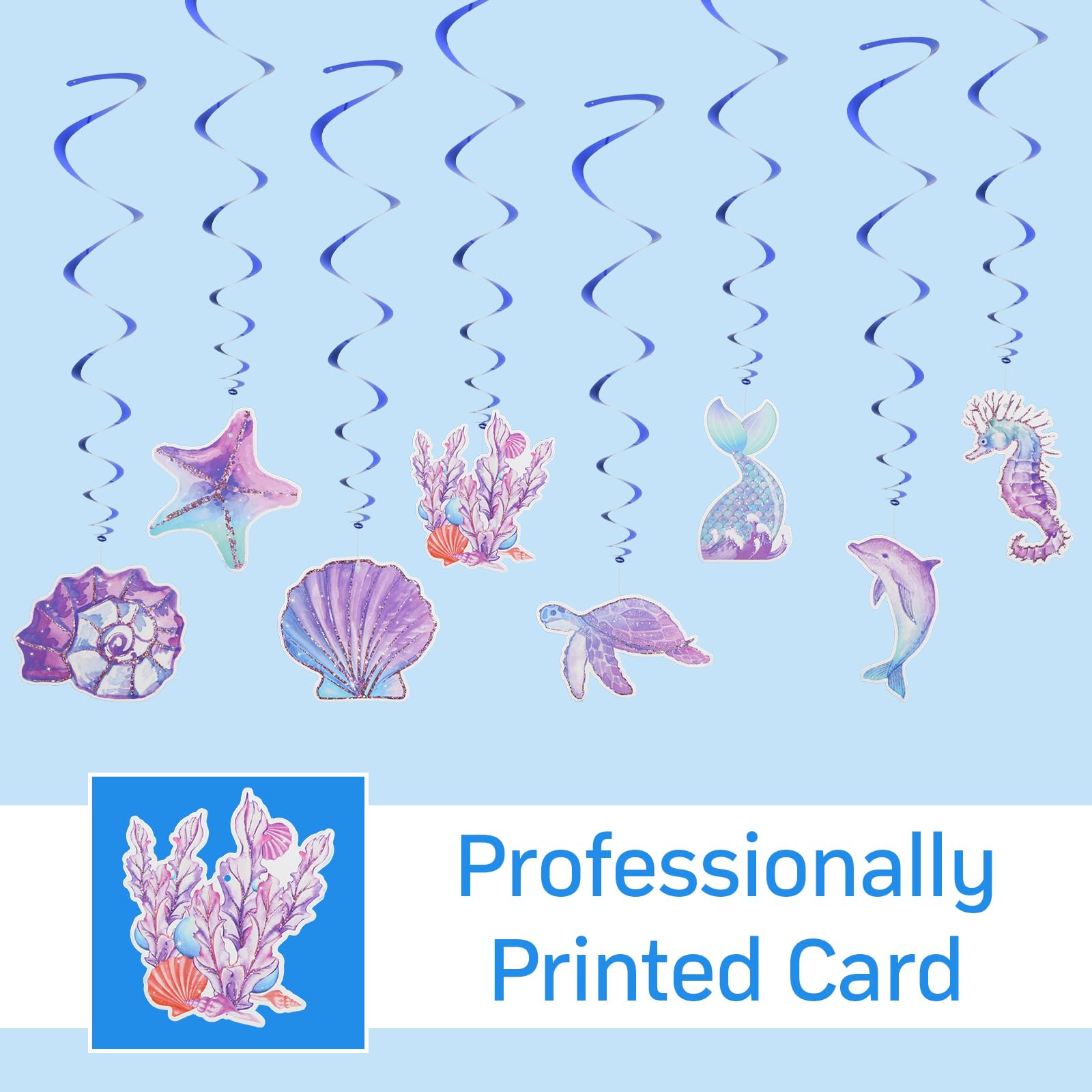 Remolinos Colgantes de Sirena, Fiesta Decoraciones de Sirena ,Decoraciones de Cumpleaños para Niños y Niñas, Decoración de Techo Tema de Océano