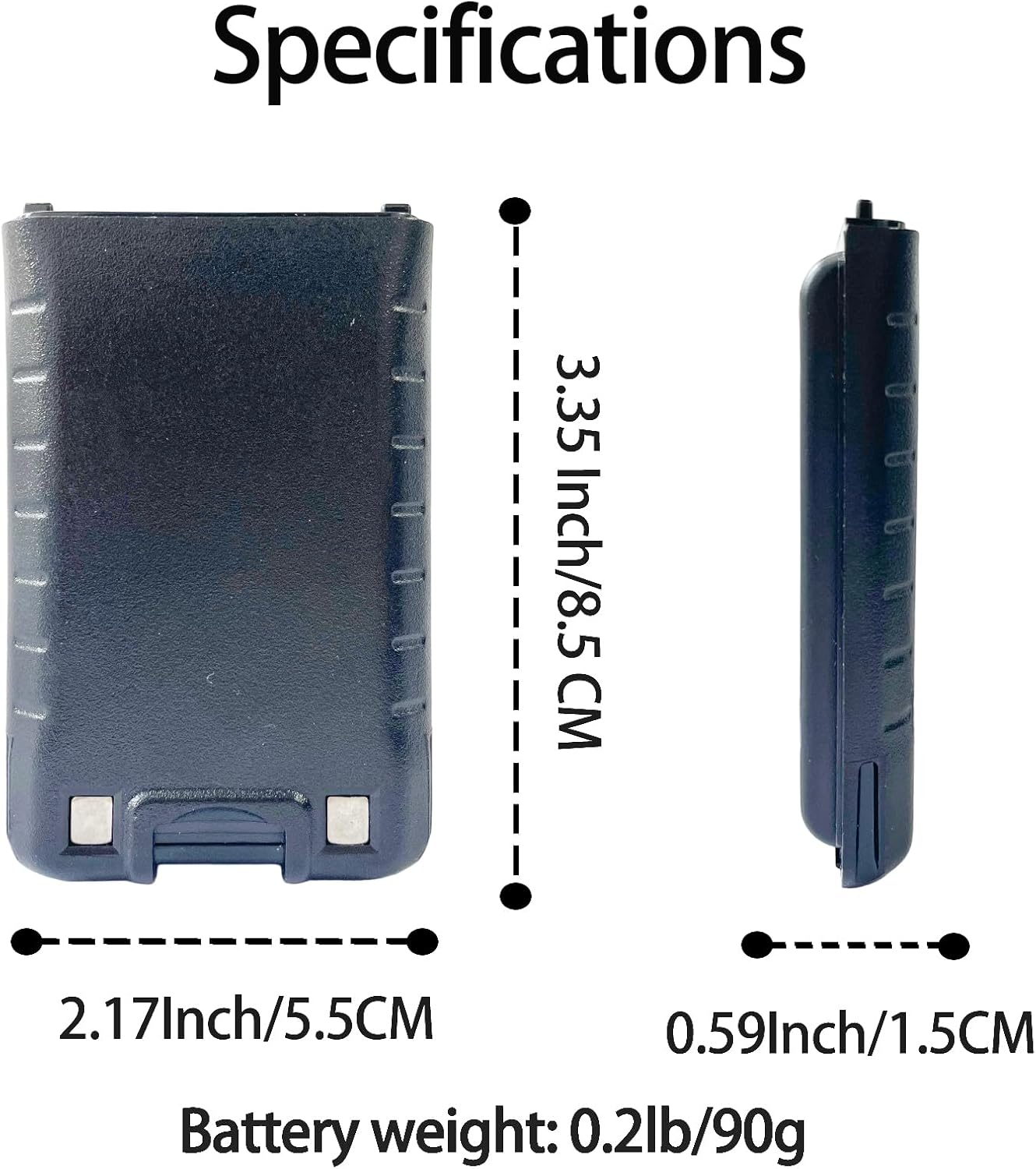 QUANSHENG TG-UV2 ラジオバッテリー 2000mAh オリジナルリチウムイオンバッテリー 充電式 DC7.2V TG