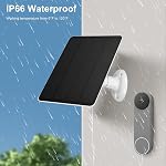 Panneau solaire Panneau solaire de la caméra, 10W Panneau solaire pour Google Nest pour Doorbell 2K Caméra pour sonnette de porte vidéo 2 pour sonnette de porte 3 (CSP4W-O-W)