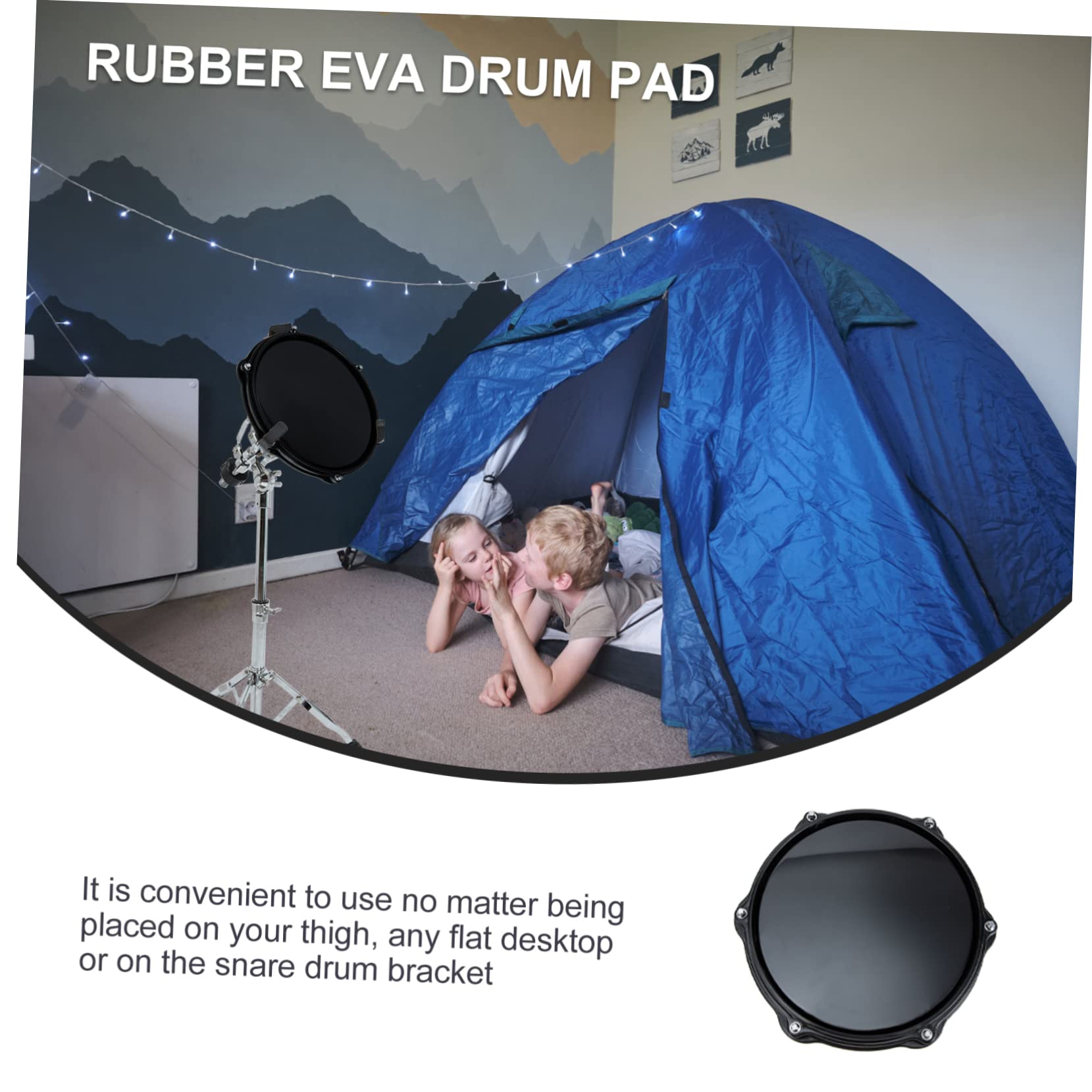 YARNOW Pad per Batteria da Allenamento in Gomma Eva Nero 10 Pollici