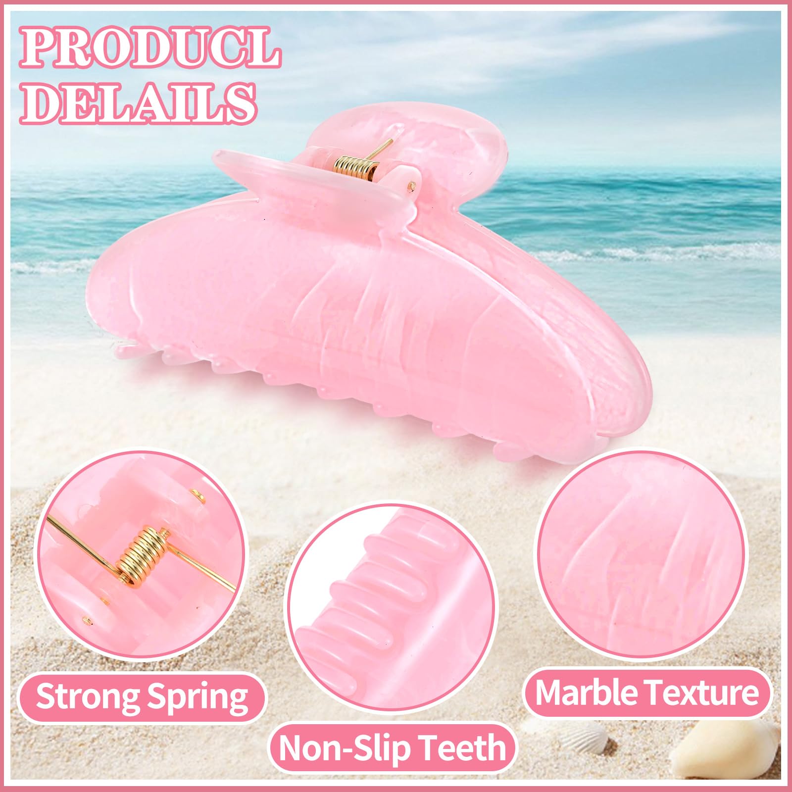 Acrylic Hair Claw Clips - Non-Slip Styling Clips for Everyday Hair