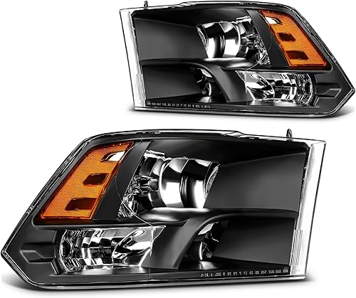 Miniatura 3 de SCITOO Conjunto de faros delanteros para Ram 1500 2009-2018, para Ram 2500 2010-2018, para Ram 3500 2010-2018 en carcasa negra, lente reflectante