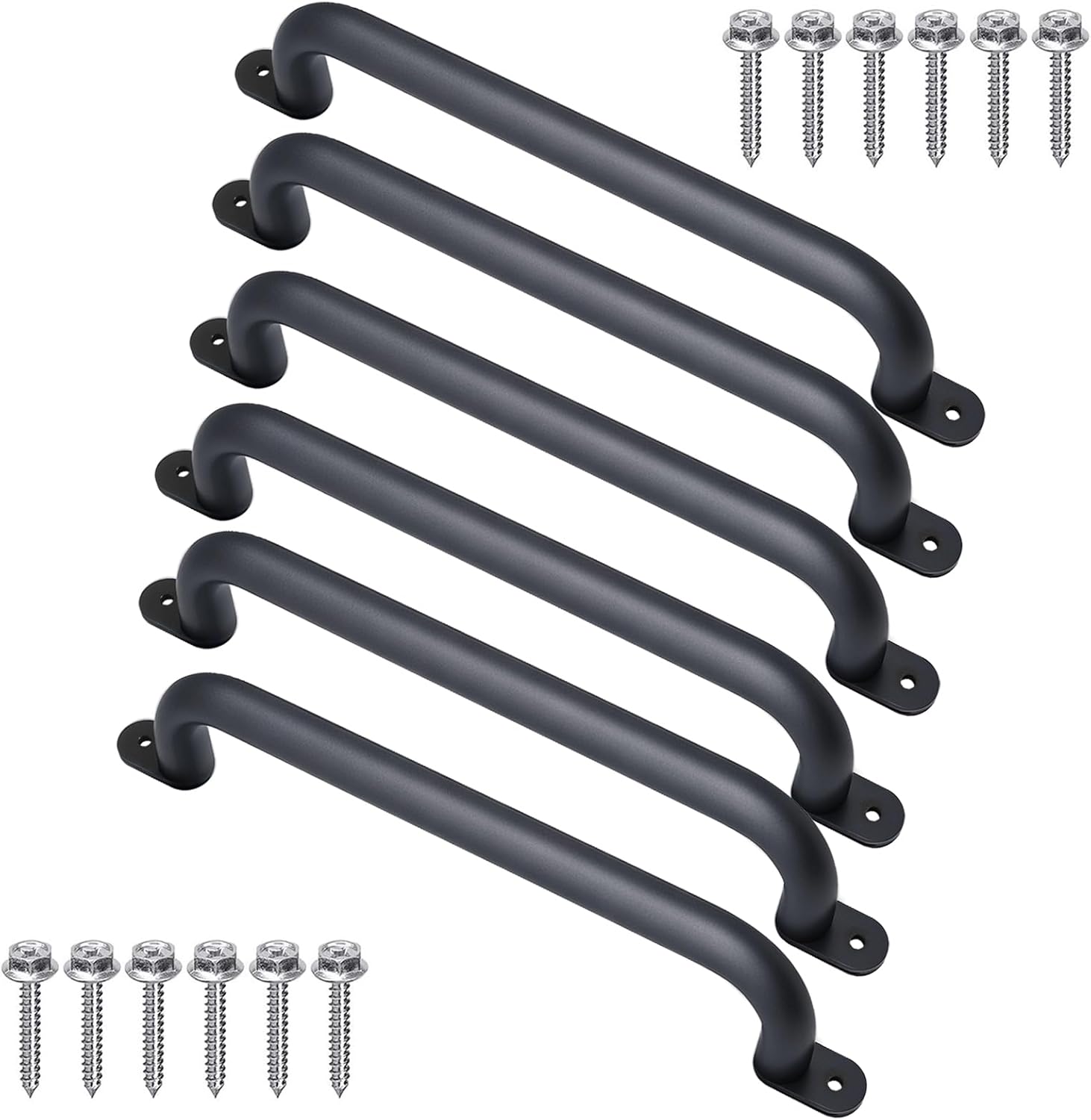 17 Inch Black Safety Playground Handles Pack of 4- Playset Handles, Swing Sets Accessories Hand Grips, Grab Handle Monkey Bar for Playhouse, Treehouse