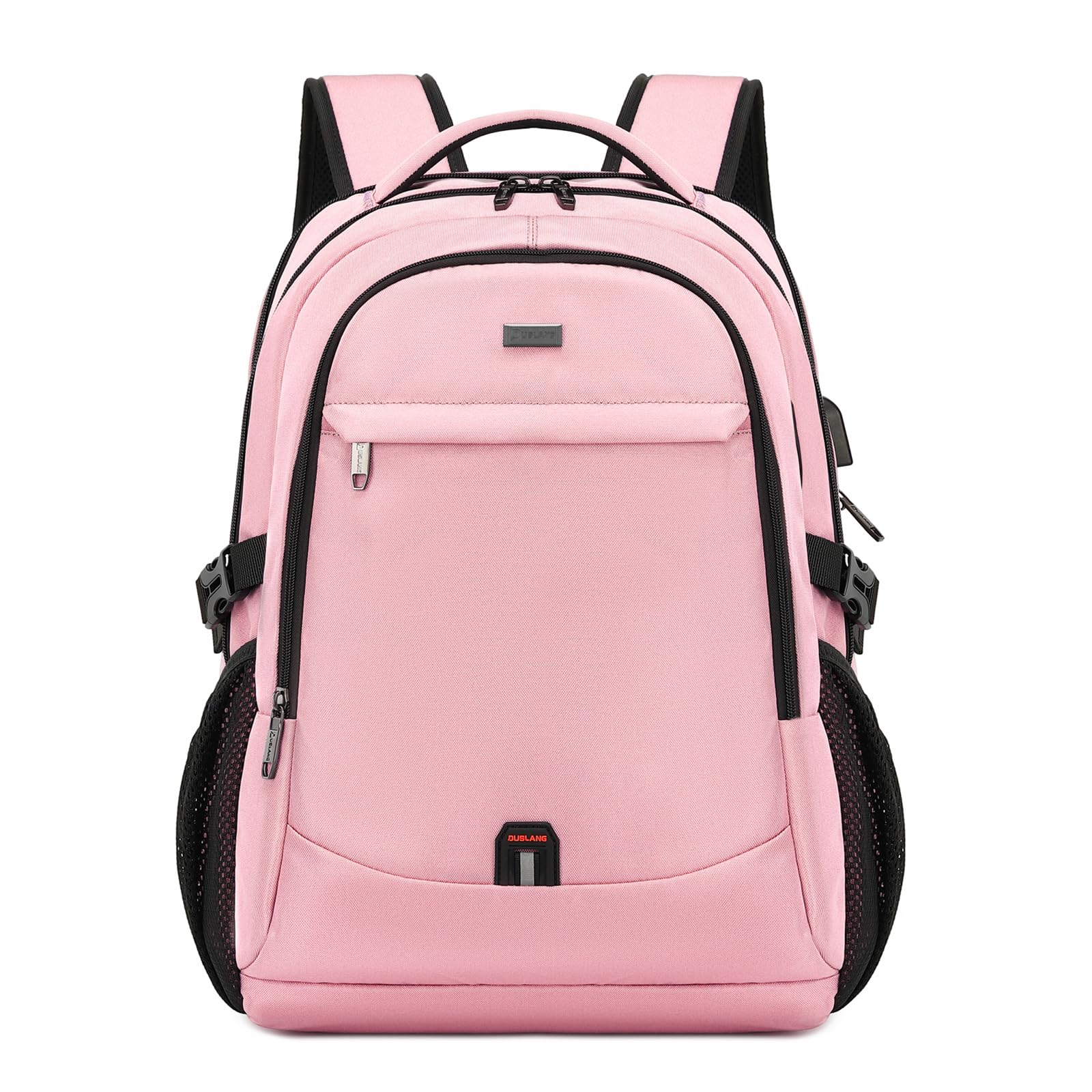 DUSLANG 17 Inch Laptop Backpack for Travel Water Resistant College Backpack for Women Laptop Bag with USB Charging Port,Pink A