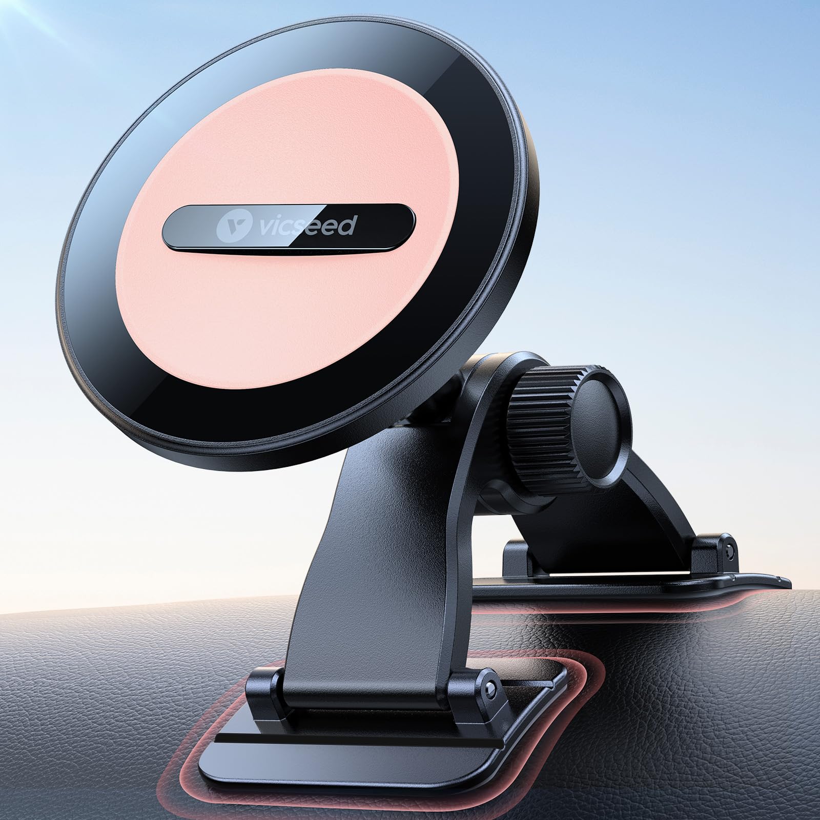 VICSEED [2024 Upgrade] for MagSafe Car Mount Dashboard Universal Car Phone  Holder Mount with Soft Base Ultra Strong Magnetic Phone Holder for Car