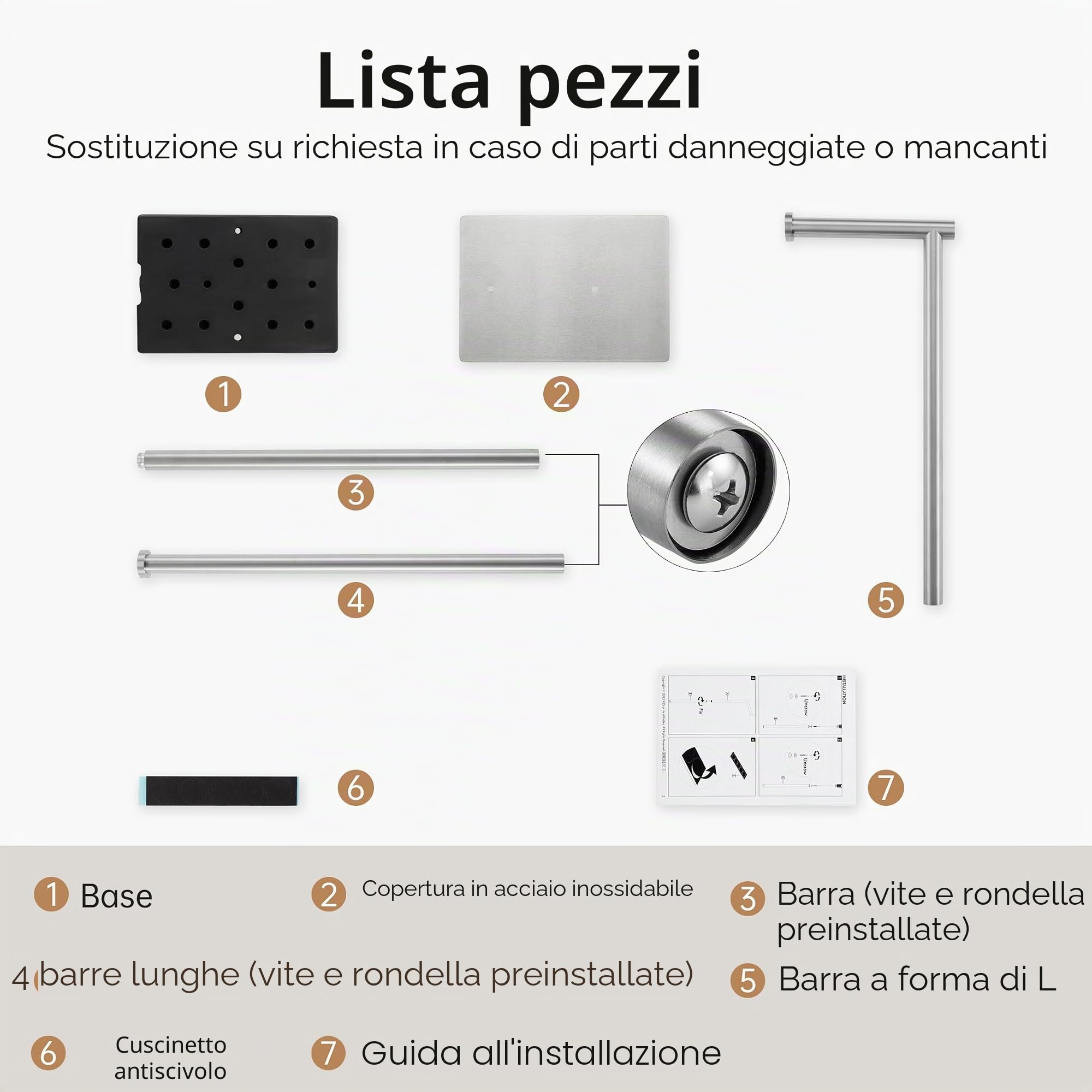 KES Porta Rotolo Carta Igienica da Terra Acciaio Inossidabile SUS304 Porta Carta Igienica da Terra con Riserva di Carta igienica Spazzolato, BPH286S1B-2