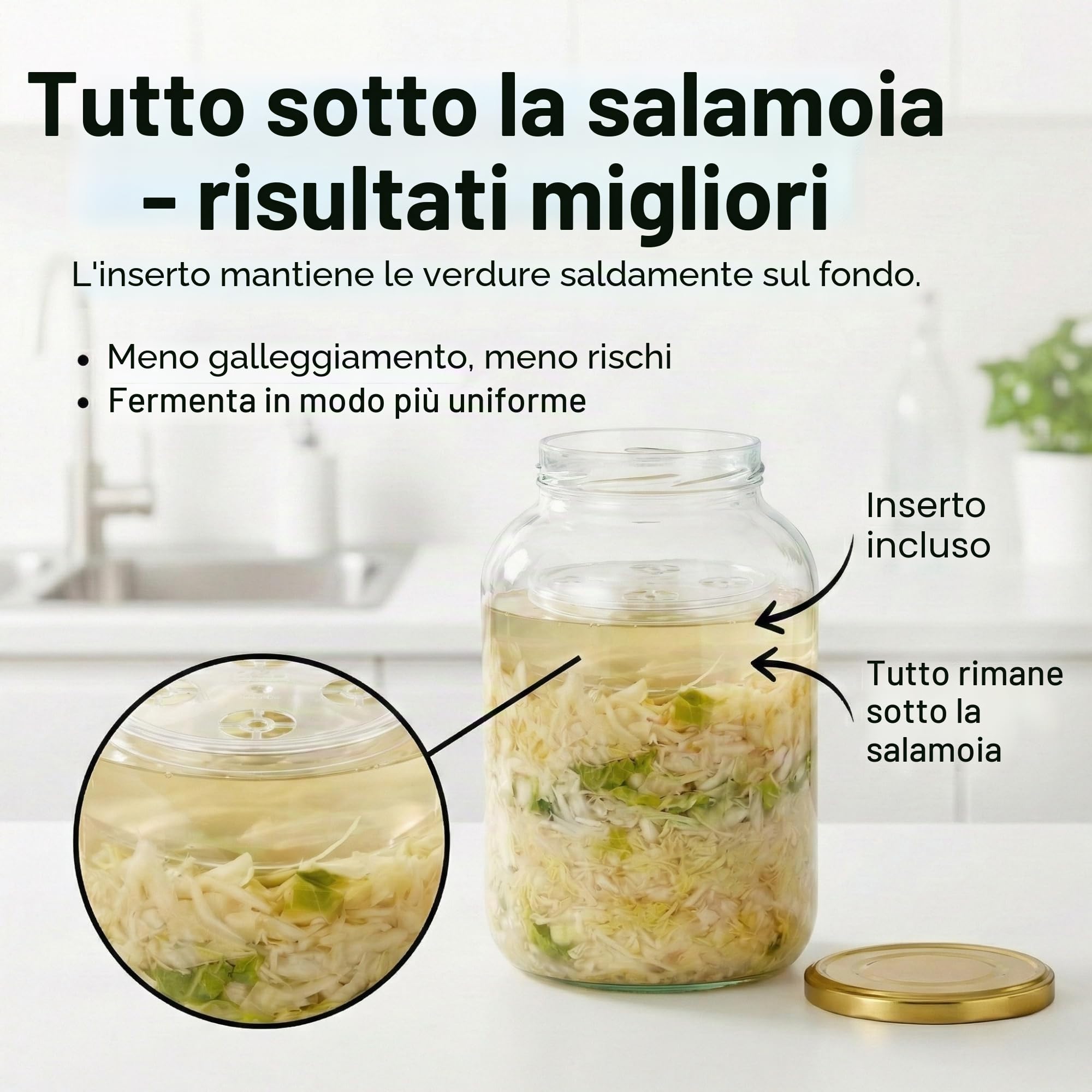 myFERMENTS - Set di 2 barattoli in vetro 4,25L con coperchi | Vaso per conservazione e fermentazione | Vasetto largo per crauti, kimchi, kombucha | Vetro senza piombo, incolore, vetro