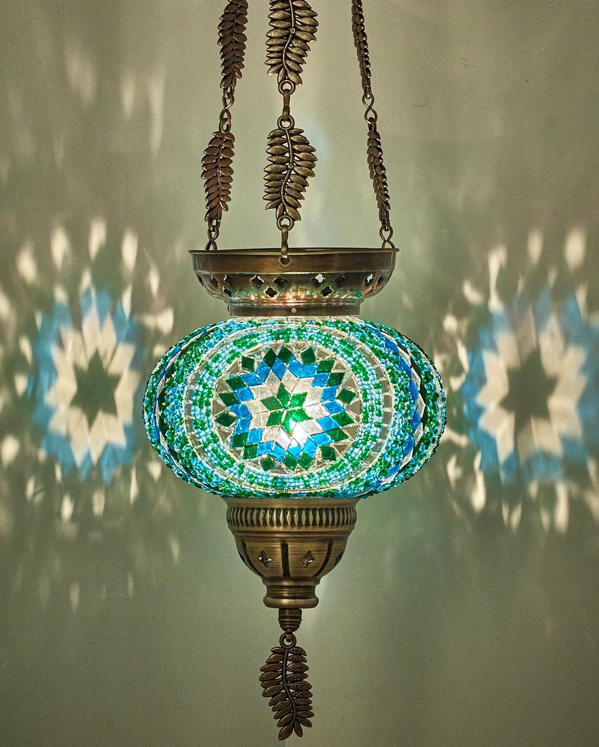 Marokkaanse lampenkap van palmblad - hanglamp - plafondlamp - rieten