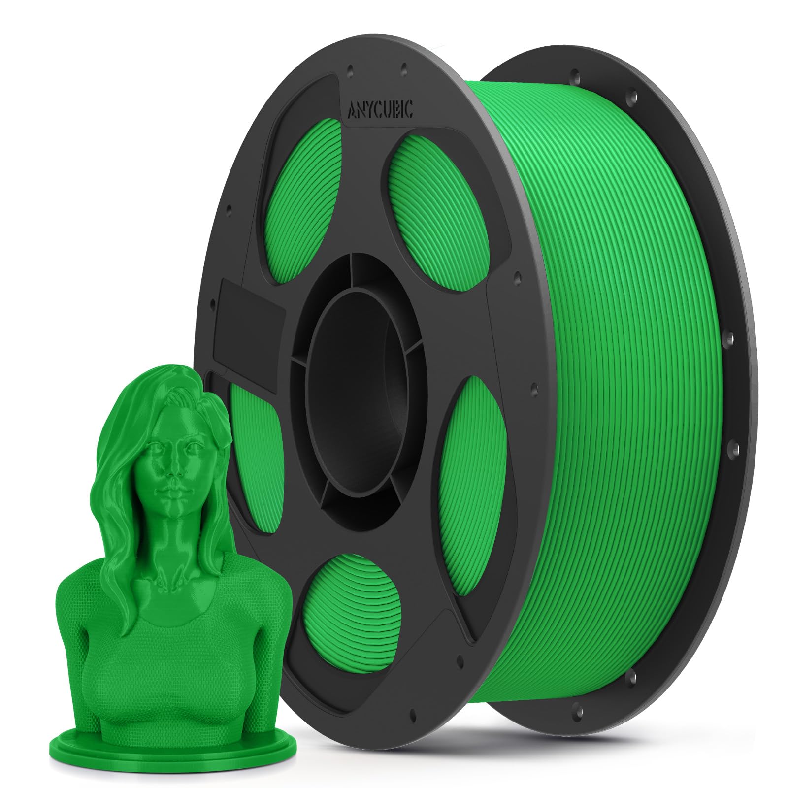 ANYCUBIC Refill PLA und Spool Kit 1KG Klassisch Grün, 1,75mm Filament 3D-Druckmaterialien mit Hoher Fließfähigkeit, Neatly Wound, Intelligente Identifikation