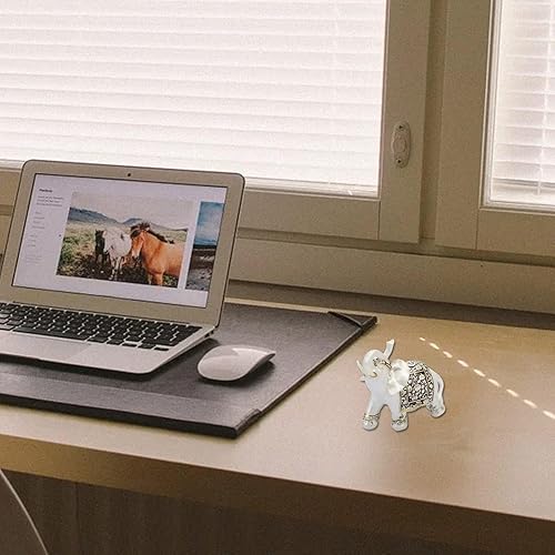 Miniatura 7 de Estatuas de elefante de Feng Shui, figura de elefante blanco, estatua de decoración de elefante blanco, figuras de la suerte blancas decorativas
