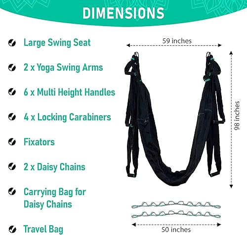 Miniatura 4 de YOGA SWING PRO Kit de columpio de yoga antigravedad para hamaca aérea de alta calidad, juego de cabestrillo volador Acrobat para terapia de