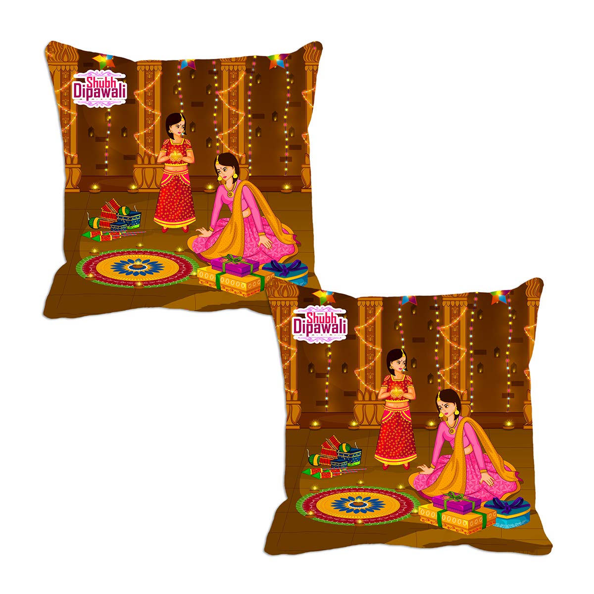 Buy PRACHIT Set of 2 Square Cushion Covers, 12x12 inch Cushion Covers