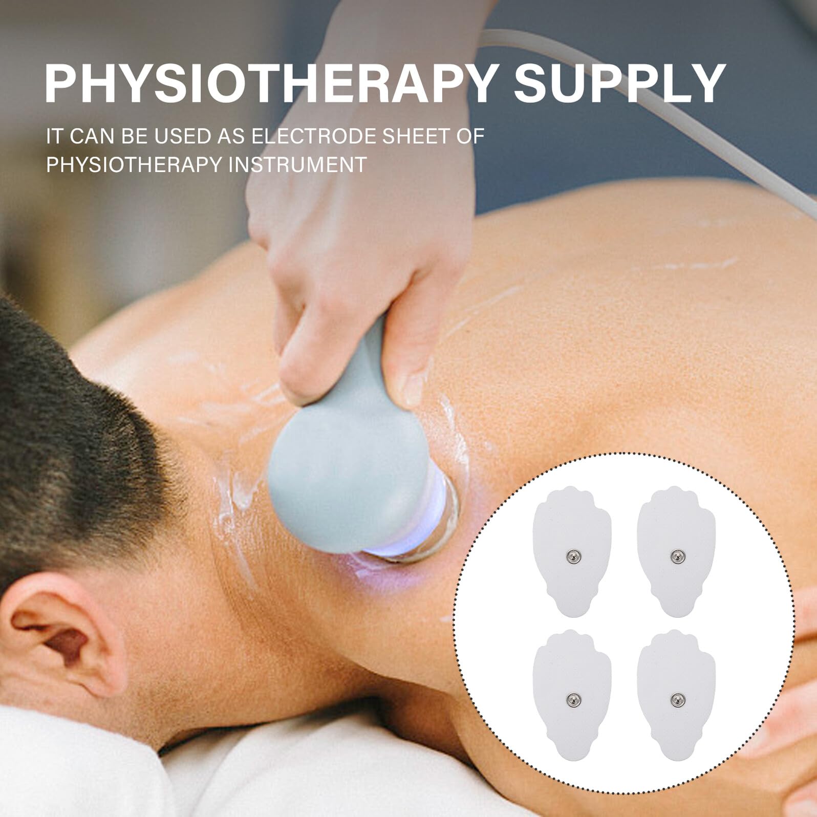 minkissy 50 Stück 10 Stück Selbstklebende Elektrodenpads aus Weißem Silikongel Kompakte Massagepflaster für Muskelstimulator Physiotherapeutische Geräte Tragbare Schmerztherapie im Haushalt