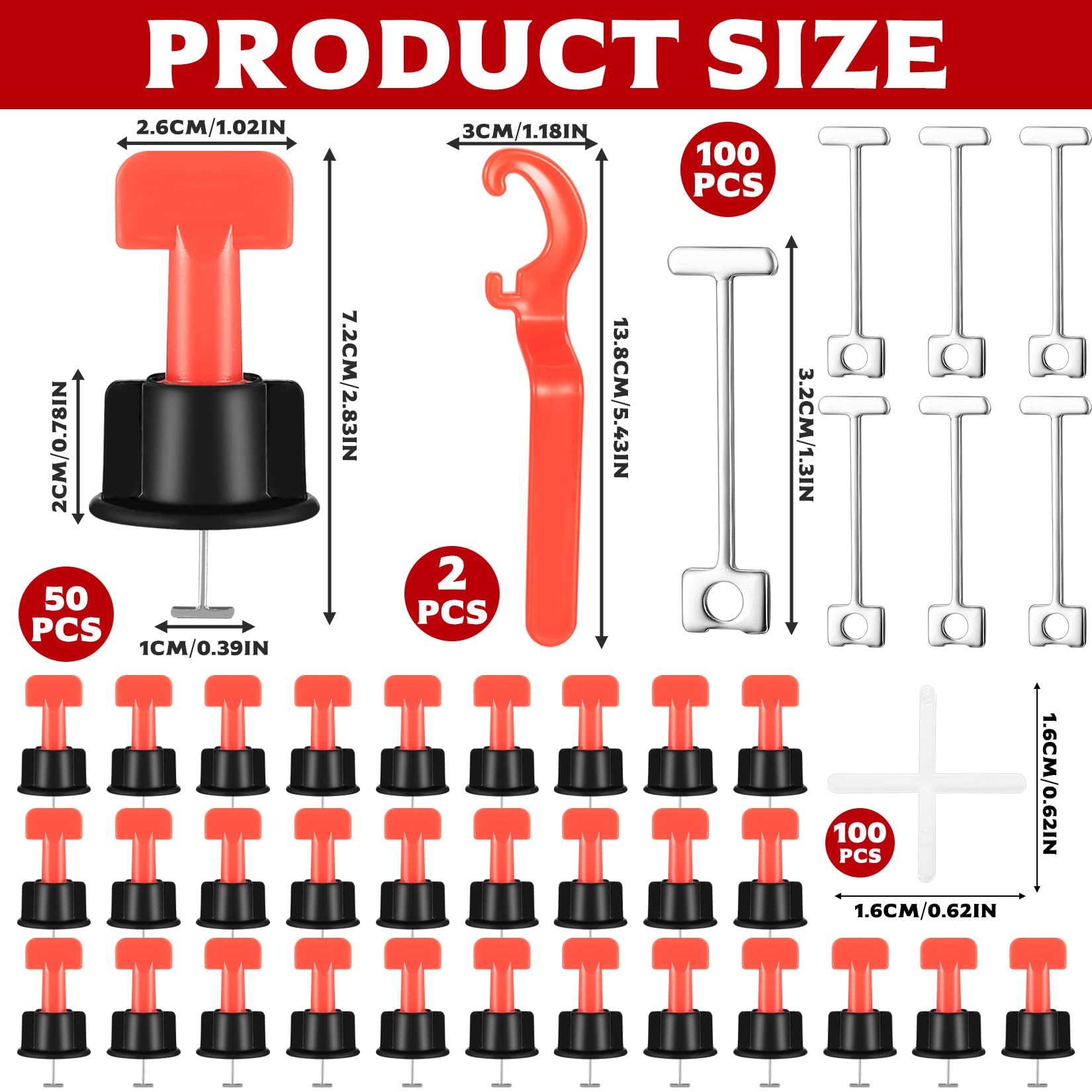 252 Pz Livellatore per Piastrelle Sistema, Kit Sistema di Livellamento Piastrelle, Cunei per Piastrelles, 2 mm - 8 mm Distanziatori Livellatori Strumenti per Costruire Pavimenti, include 2 Chiavi