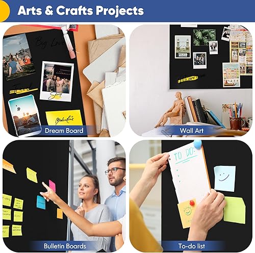 Miniatura 3 de Papel de regalo negro de 15 x 390 pulgadas, papel kraft para manualidades, papel de construcción negro, tablero de anuncios, caballete, pintura,